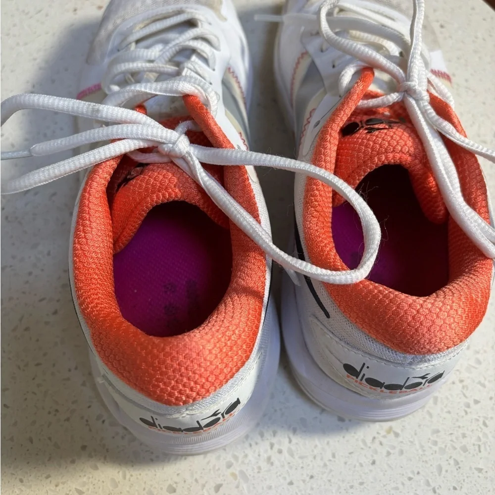 Diadora  White and Pink pickleball Shoes - Picture 4 of 8